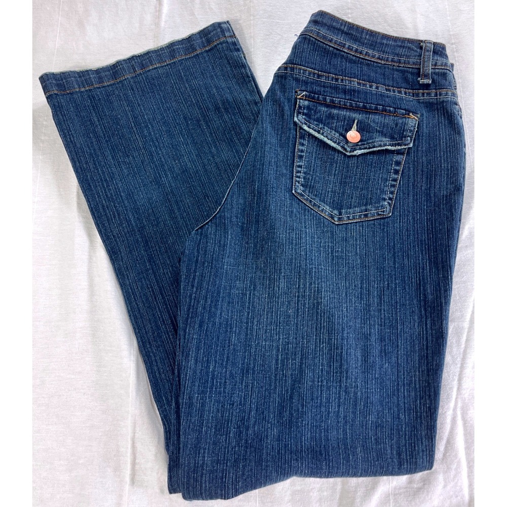 Bill Blass Premium Denim Jeans‎ Womens Size 12 Stretch Dark Wash New